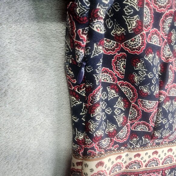 Womens Abercrombie & Fitch Retro Print Dress 3/4 Sleeve Round Neck Size XS - Picture 11 of 14